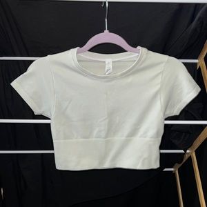 White Sporty Crop Top - Aerie